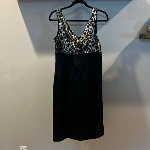 London Times NWT Black with Leopard Size 12 cocktail dress